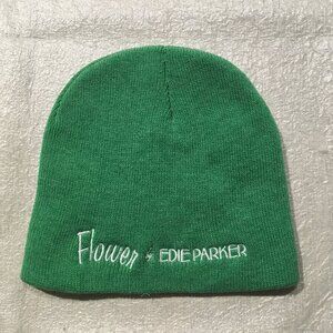 Flower by Edie Parker Knit Beanie Hat, Unisex, Green, OSFA, Brand New